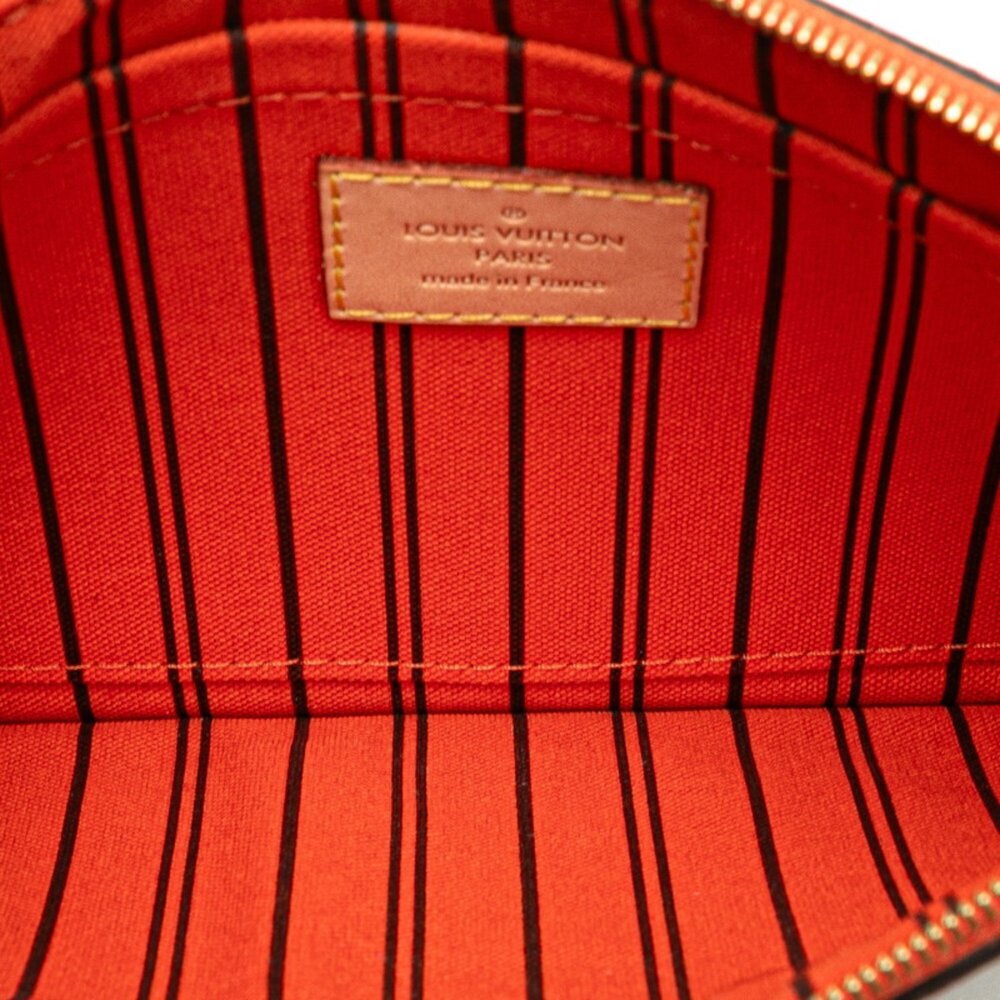 LOUIS VUITTON Authentic Brown Monogram Leather Neverfull MM Pouch - Picture 8 of 10
